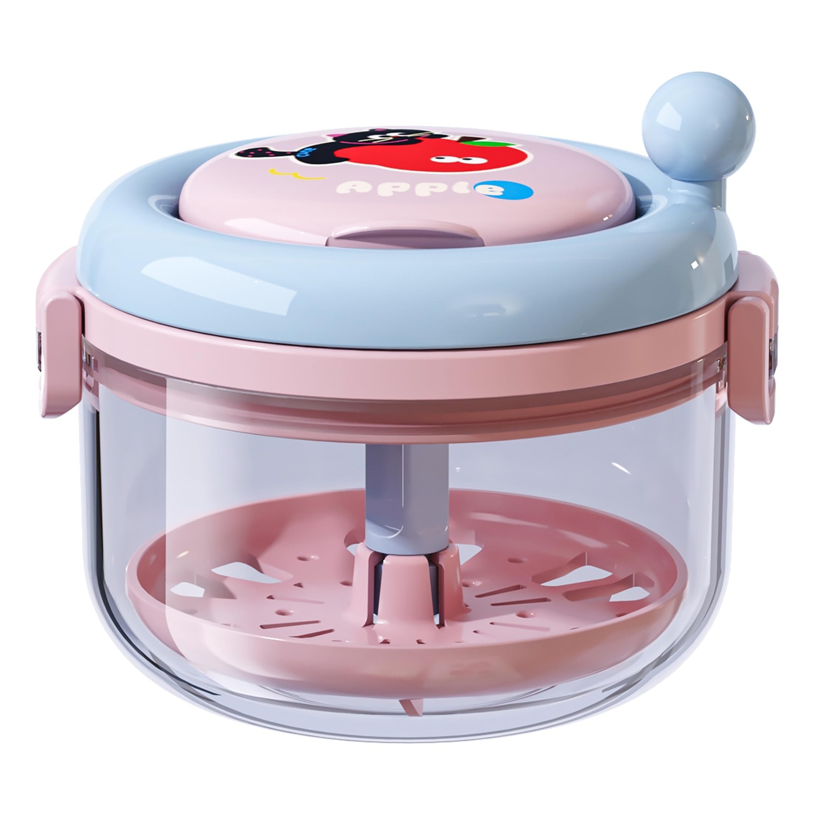 MURRI&MURRDI Denture Bath Box for Travel, 2 in 1 Retainer Cleaning A Pink