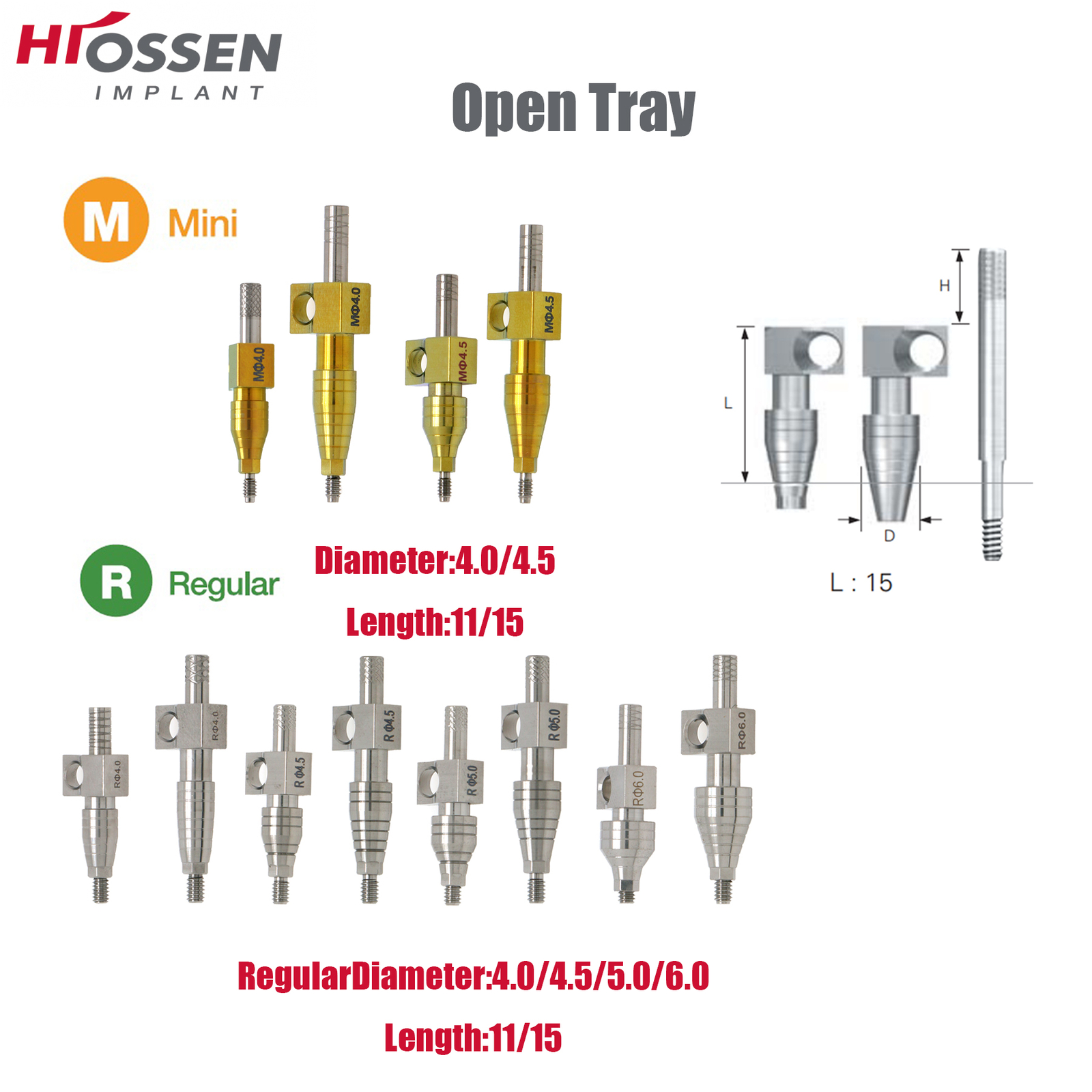 US Dental Locator Abutments Healing Impression Coping for Hiossen ET Osstem TS
