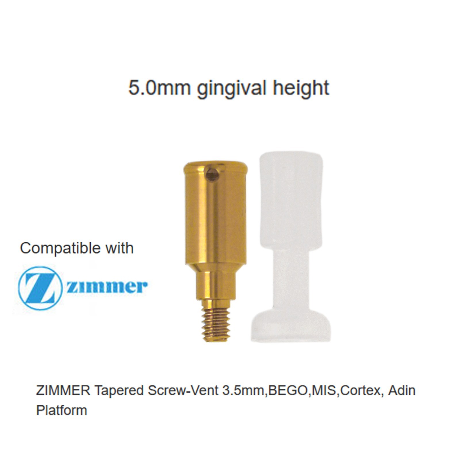 Locator Overdenture Abutment Fit Zimmer Screw-Vent 3.5mm Implant Retention Cap