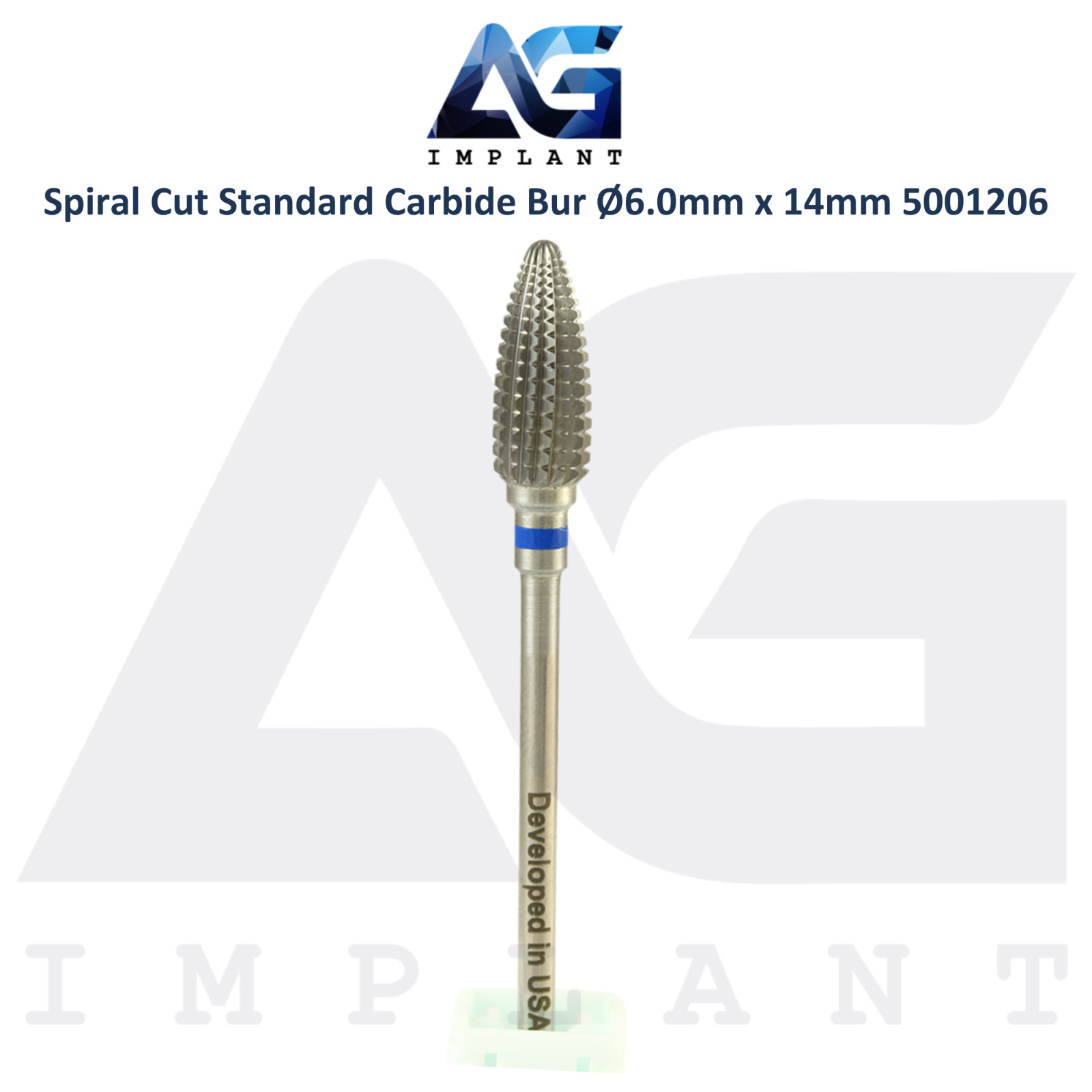 Dental Wilson Spiral Cut Standard Bur Ø6.0x14mm Straight Edge Carbide 5001206