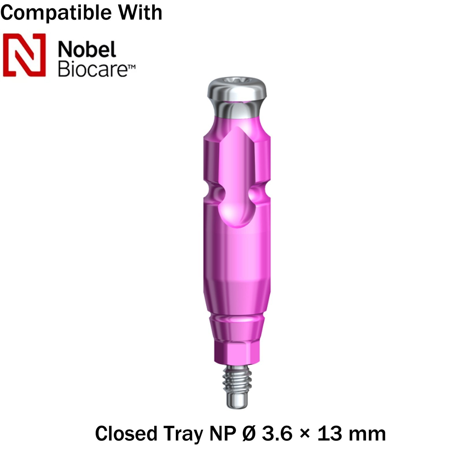 Dental Impression Coping Transfer Close Tray RP/NP Fit Nobel Active Ø3.6/5.0/6.0