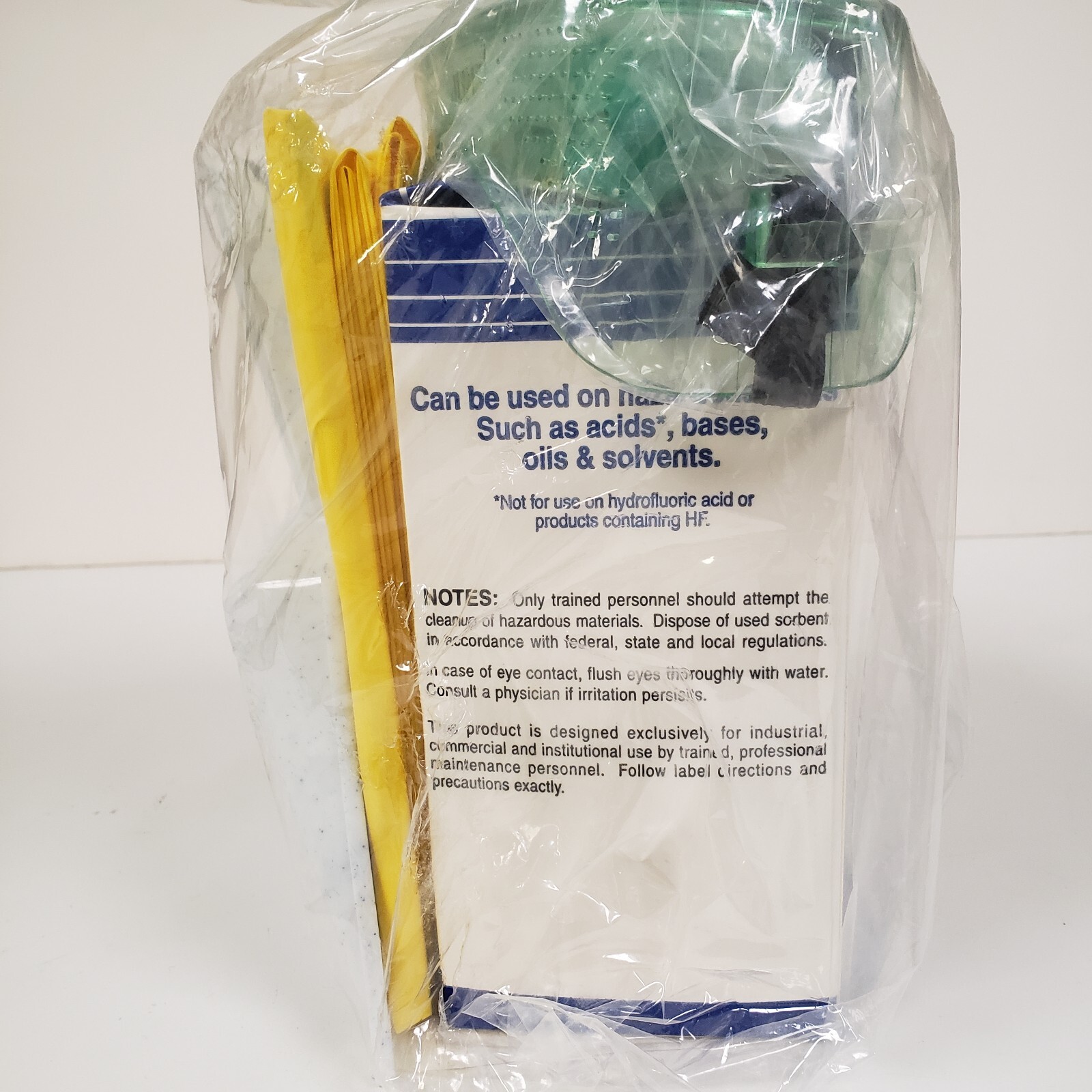 Super Sorbent Spill Cleanup Kit w/Goggles, Gloves, Broom, Dust Pan, Bag