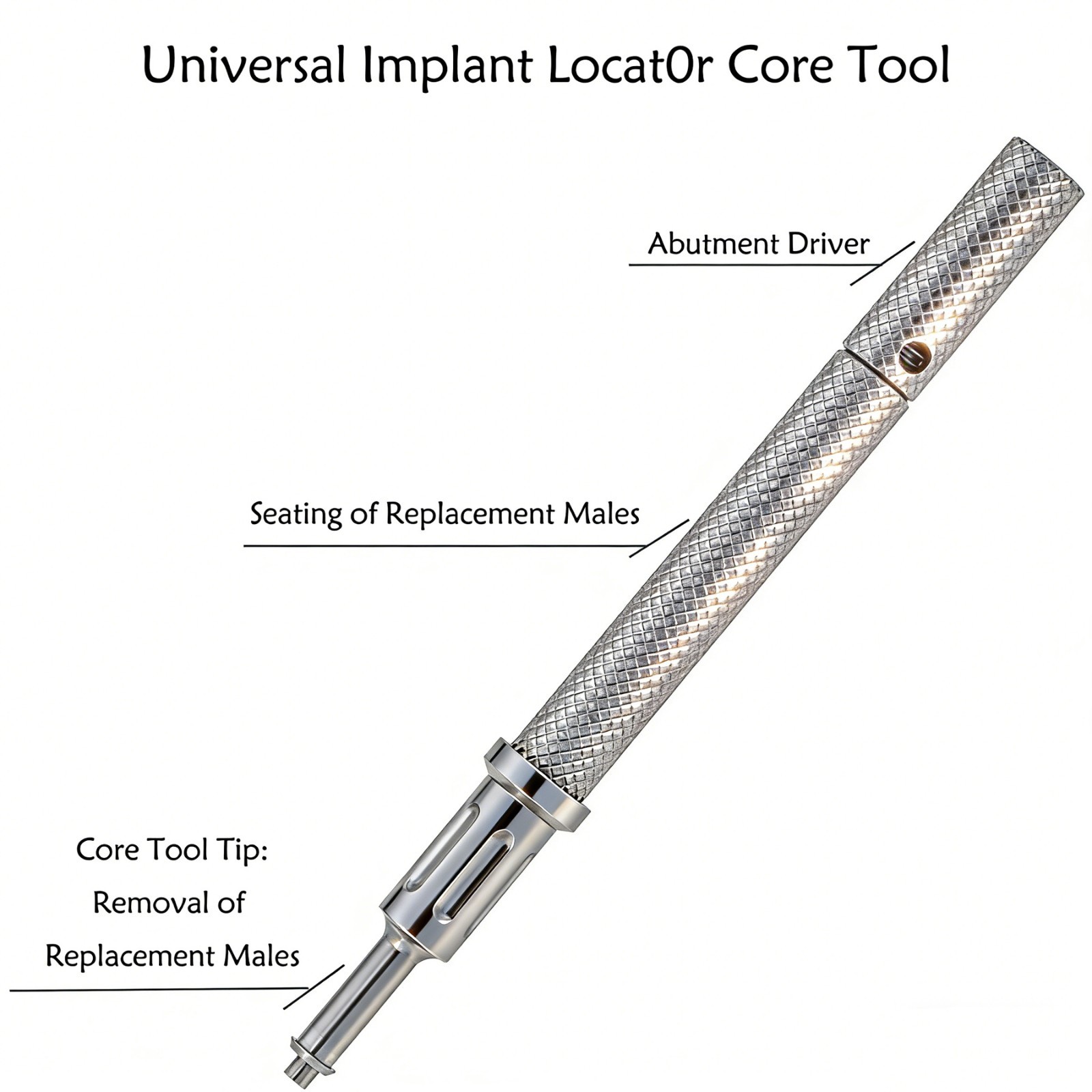 US Universal Dental Retention Caps Insertion Extraction Remove Locator Core Tool