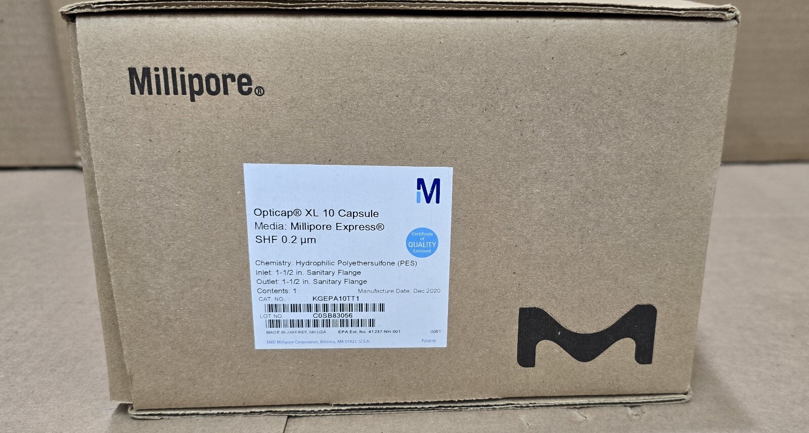 Opticap® XL10 Millipore Express® SHF 0.2 µm 1-1/2 in. KGEPA10TT1