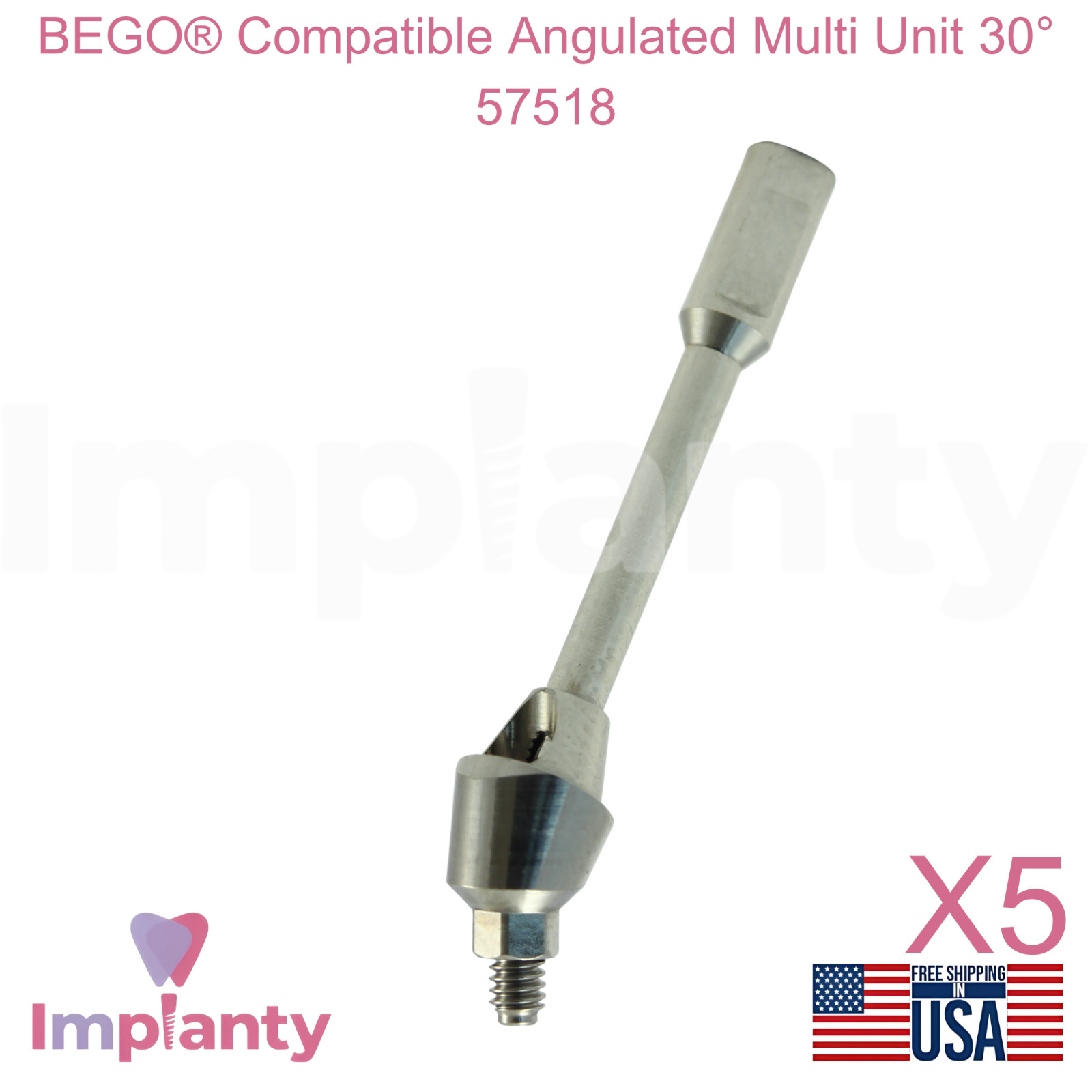 5x Bego® Compatible Angulated Multi Unit 30° 57518 Dental Prosthetic Ø4.1mm