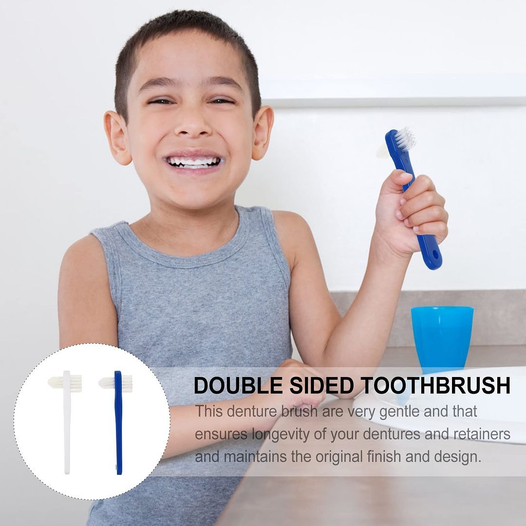 UP to 144 brushes Dukal DawnMist Denture Toothbrush,Two Sided,L/S Brush Heads