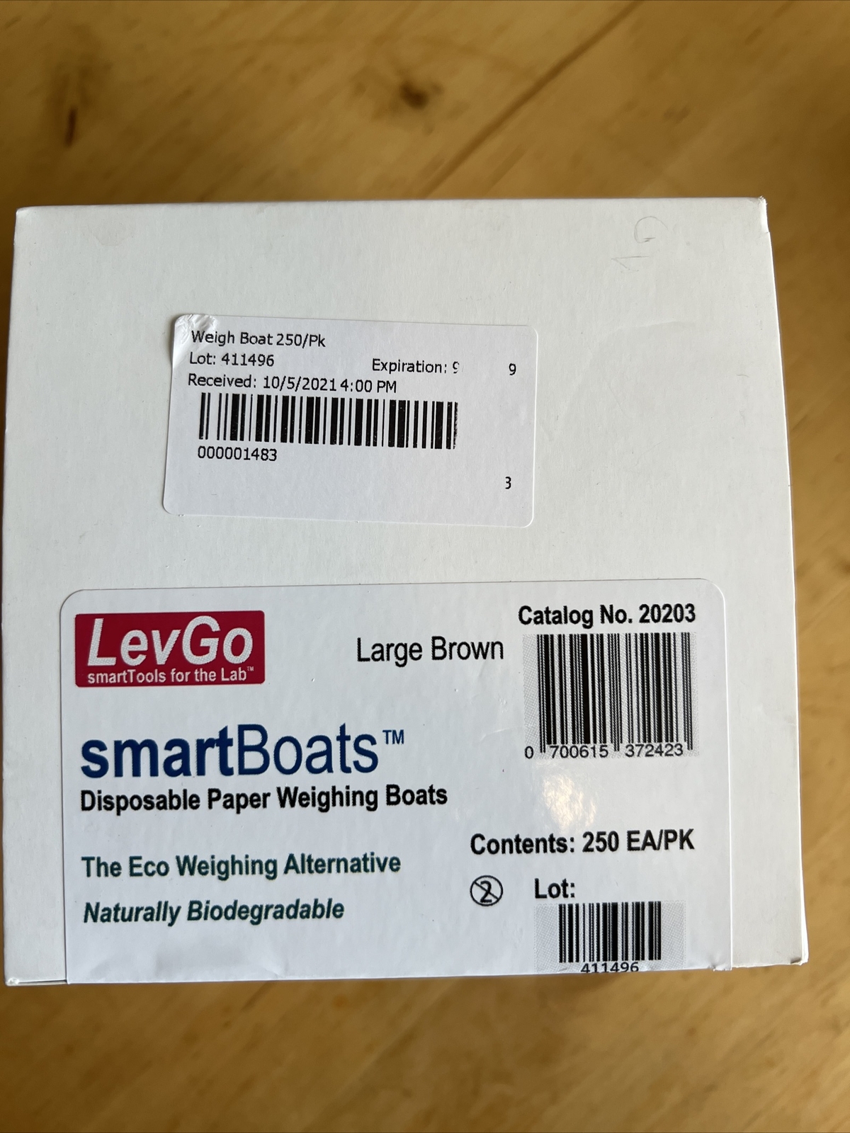 LevGo smartBoats 20203, Large Brown Disposable Paper Weighting Boats, 250ea/PK