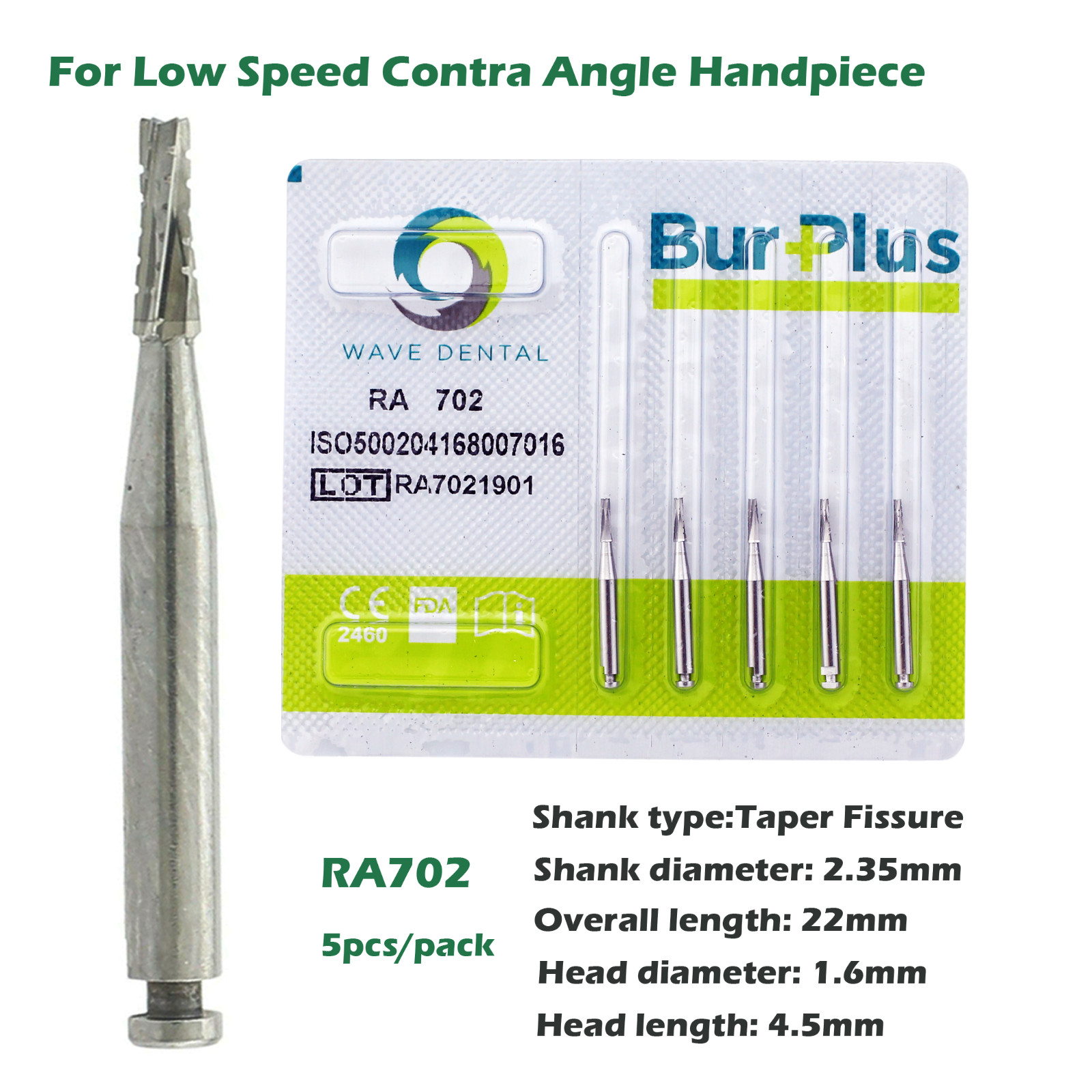 Wave Dental Carbide Burs Latch Round RA 2 3 4 8 699 for Slow Speed Contra Angle