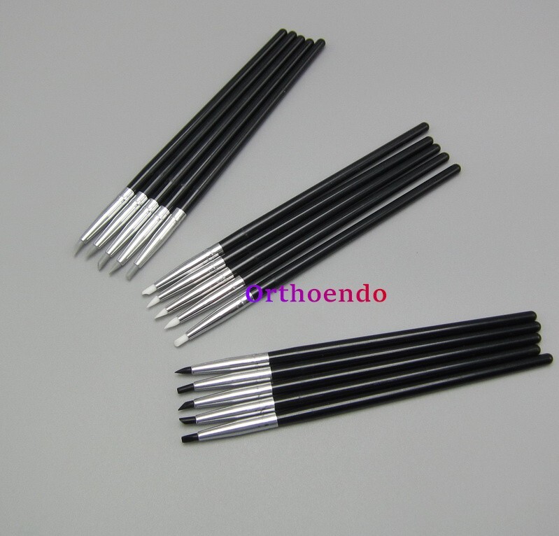 1/10 Kit Dental Adhesive Composite Resin Pens Porcelain Teeth Silicone Brush Pen