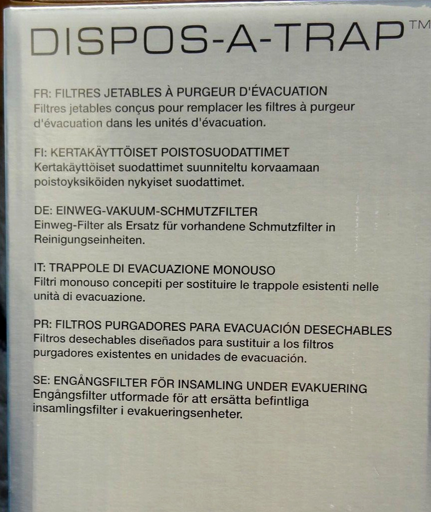 Kerr 5512 Dispos-A-Trap Disposable Evacuation Trap Filters ~ 144/Case