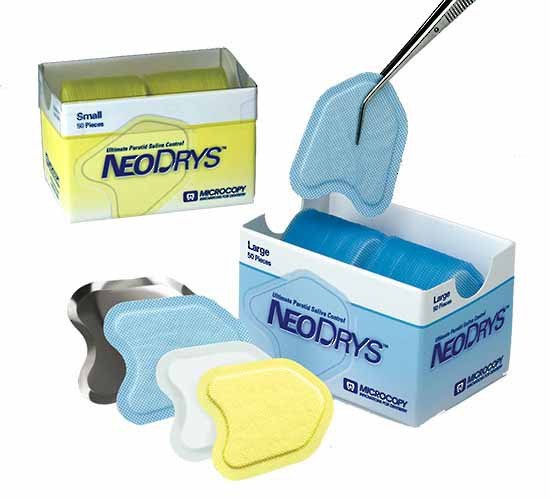 NeoDrys Original Dental Saliva Absorbents Cotton Roll Substitute LRG SML Box/50