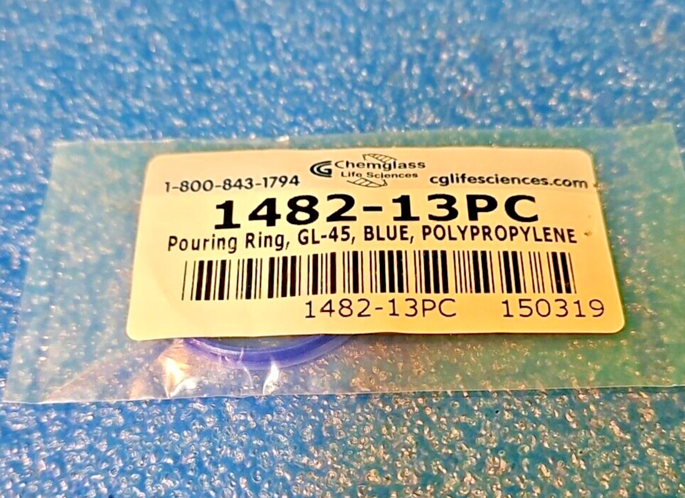 ChemGlass Life Sciences Pouring ring, Blue, GL-45, Polypropylene #1482-13PC
