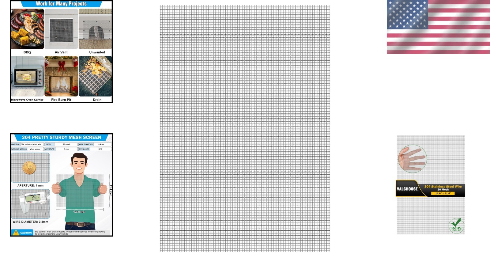 Versatile 14.6” x 11.4” 304 Stainless Steel Mesh – Easy Cut, Heat Resistant