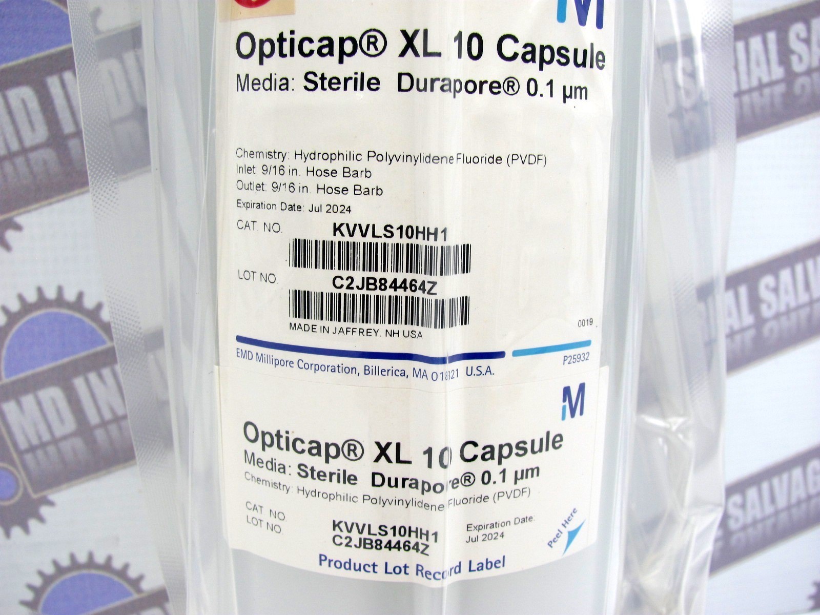 MILLIPORE KVVLS10HH1 STERILE Durapore Opticap XL 10 Capsule 0.1um Filter EXP7/24