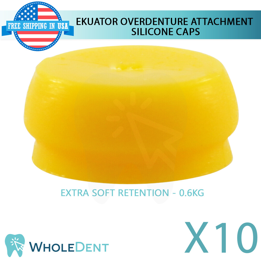 10x Extra Soft Silicone Cap Ekuator Overdenture Attachment Abutment Dental