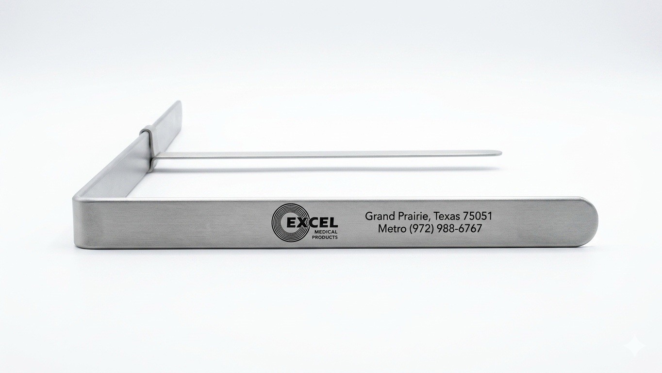 X-Ray Caliper Medical Measurement Tool 18 in 46 cm Metal L-Square