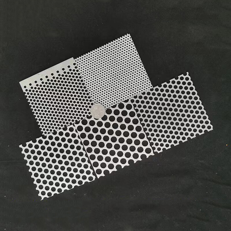 304 Stainless Steel Punched Round Hole Square Plate Mesh Filter for Sink Kitchen