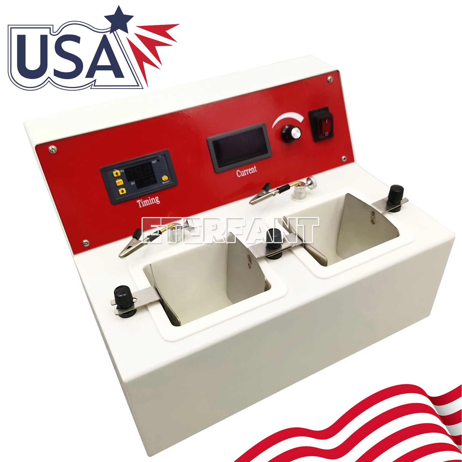 ETERFANT Dental Lab Electrolytic Polish Machine Two electrolytic Cells 110V 250W