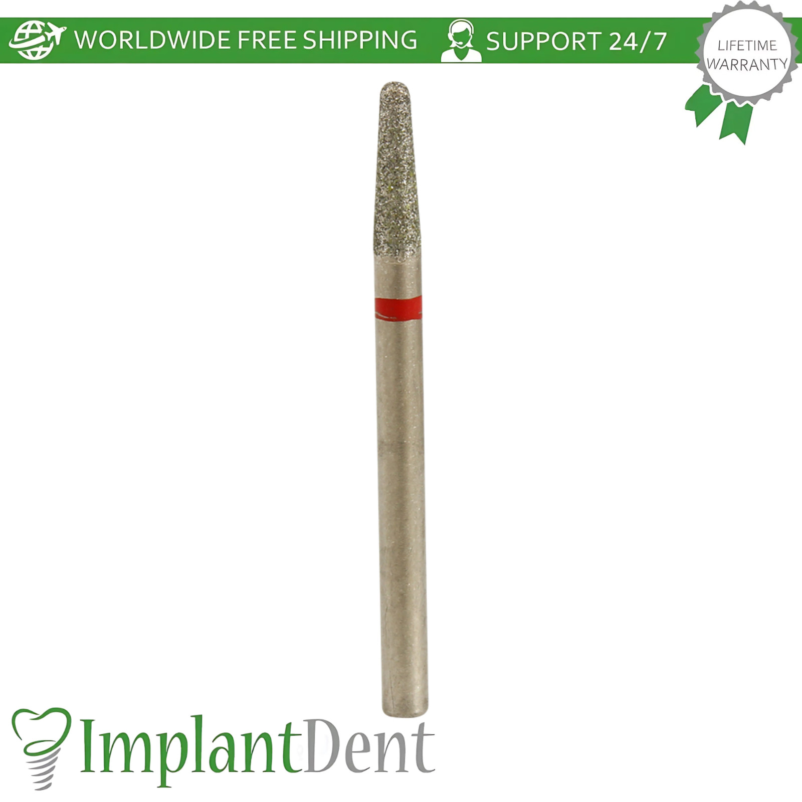 FG Diamond Burs 10pcs High Speed Cone Domical Head Stainless Steel Handpiece