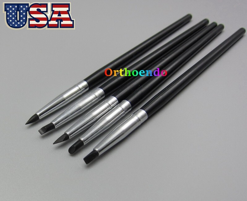 10 Set Dental Composite Resin Veneer Cement Porcelain Brushes Silicone Brush Pen