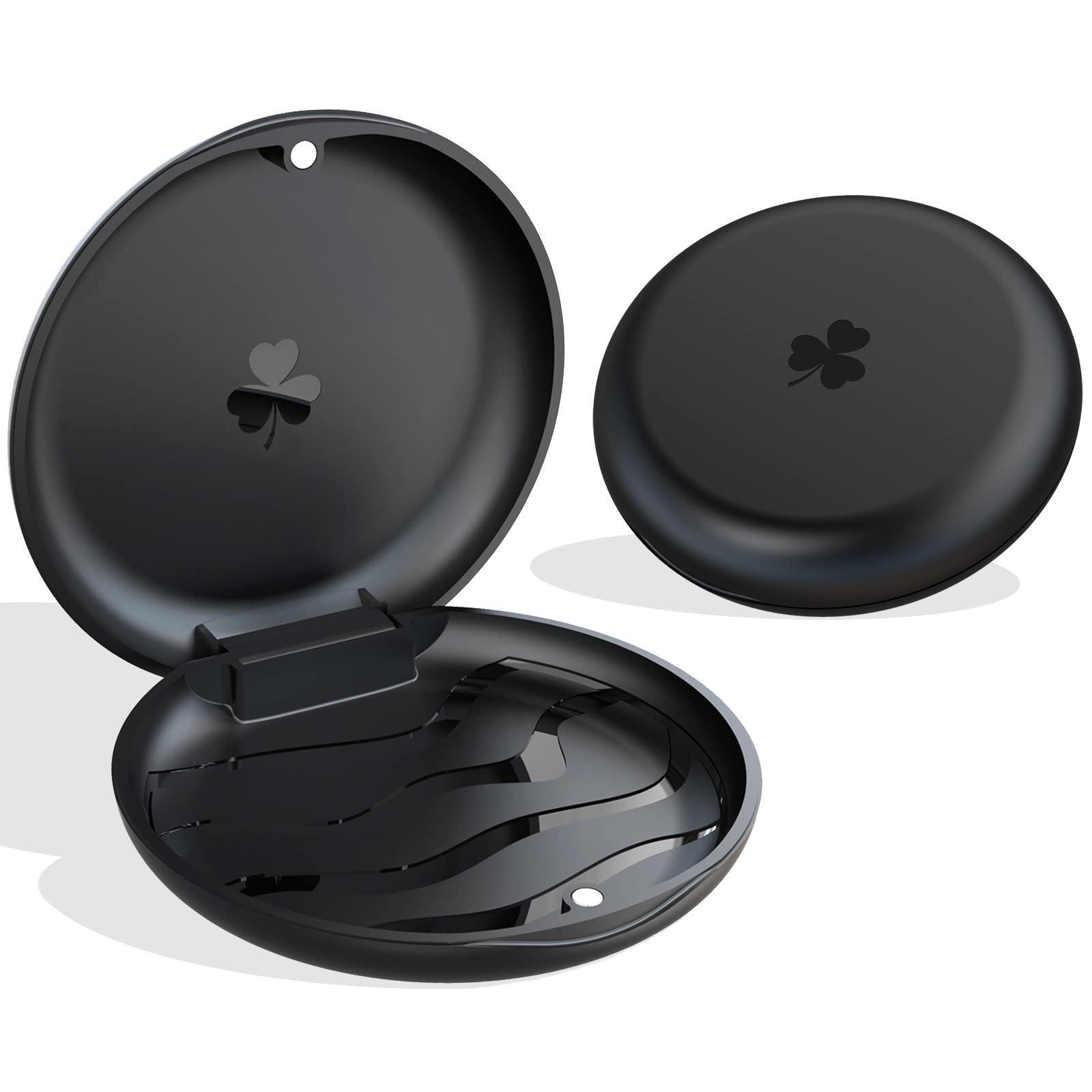ARGOMAX 2-Pack Slim Aligner and Retainer Case, Portable Black+black