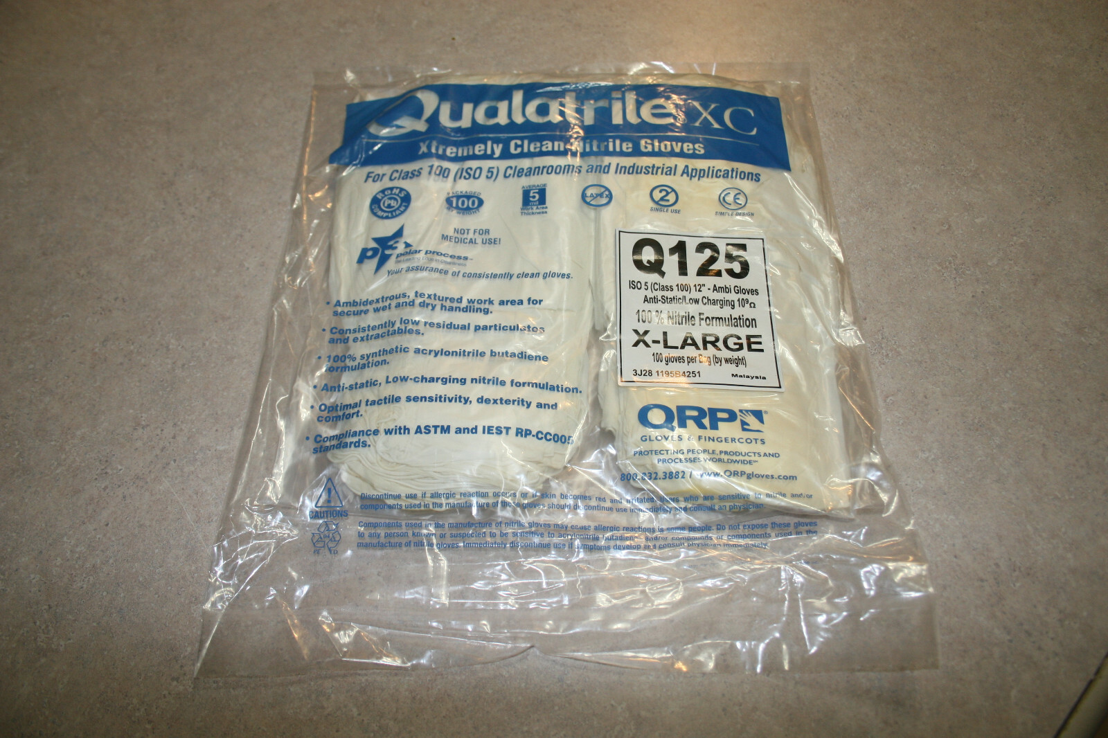 100ea Qualatrile XC Nitrile Gloves (Q125 Extra Large)