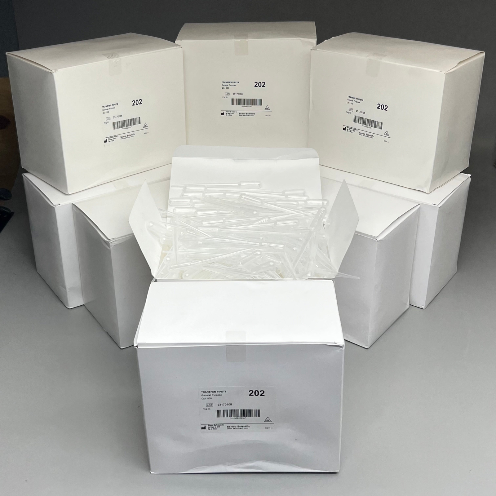 SAMCO (5000 PACK) TRANSFER PIPETS 202 General Purpose 7.7 ml 10 Boxes (500 per b