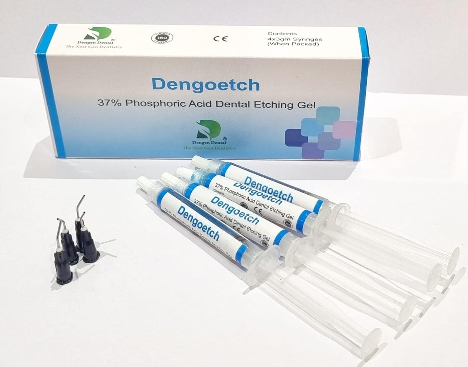 4 x DENGOETCH 37% Dental Etching Gel 3gm Syr Pack