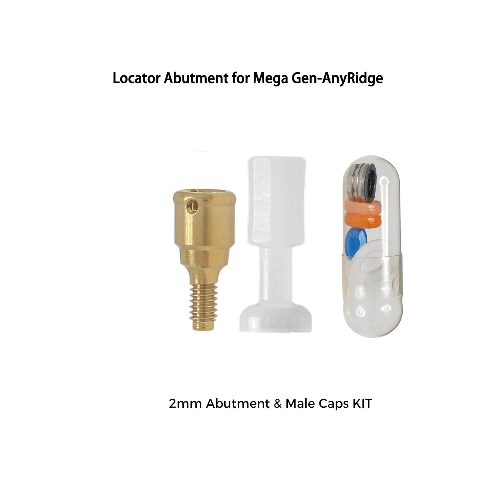 Overdenture Locator Abutments Anchor for Megagen AnyRidge Male Caps Removable
