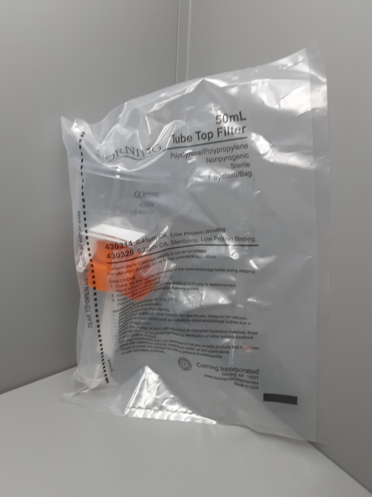 NEW CORNING 50ML TUBE TOP FILTER (0.45UM CA) LOW PROTEIN BINDING (1) 430314