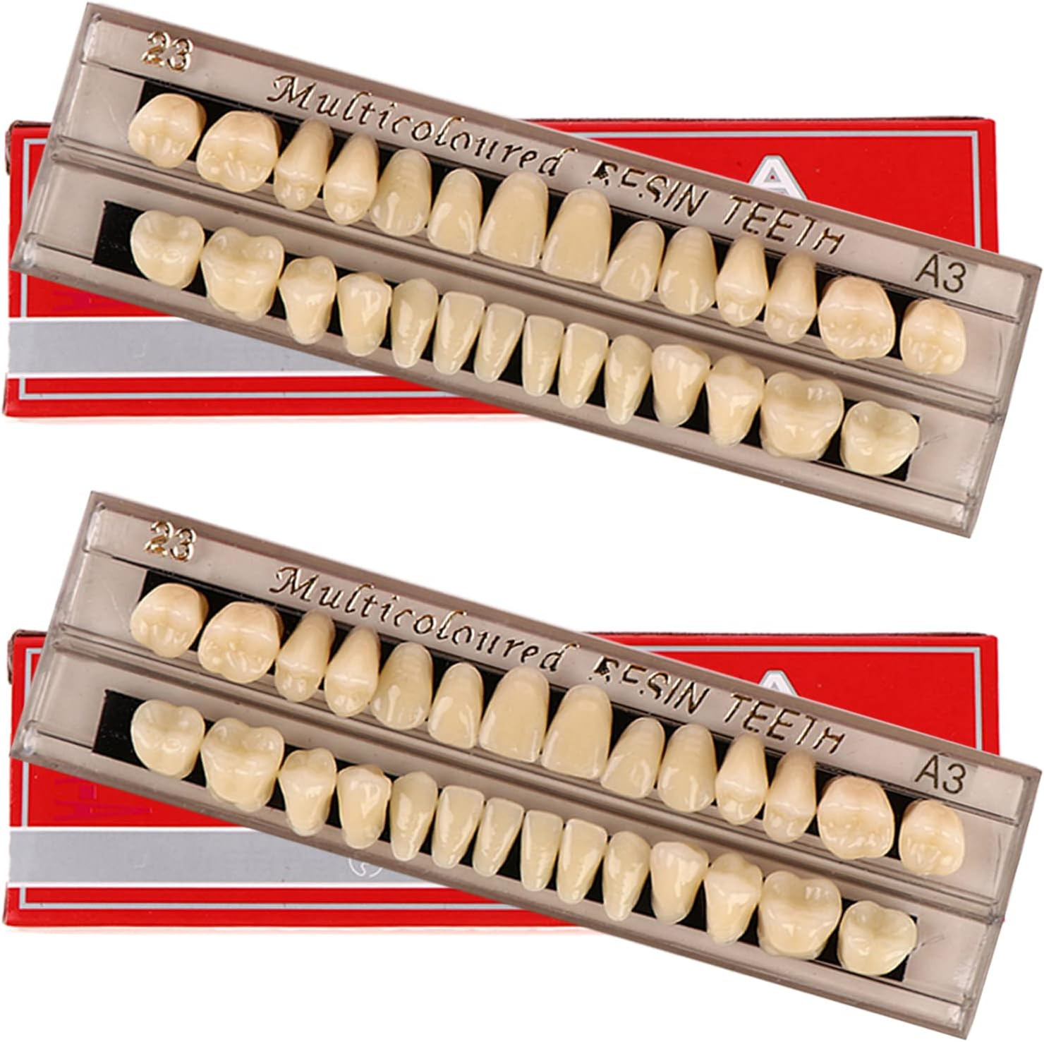 56 Pcs (A2+A3) False Teeth Dental Complete Acrylic Resin Denture Teeth #23 Shade
