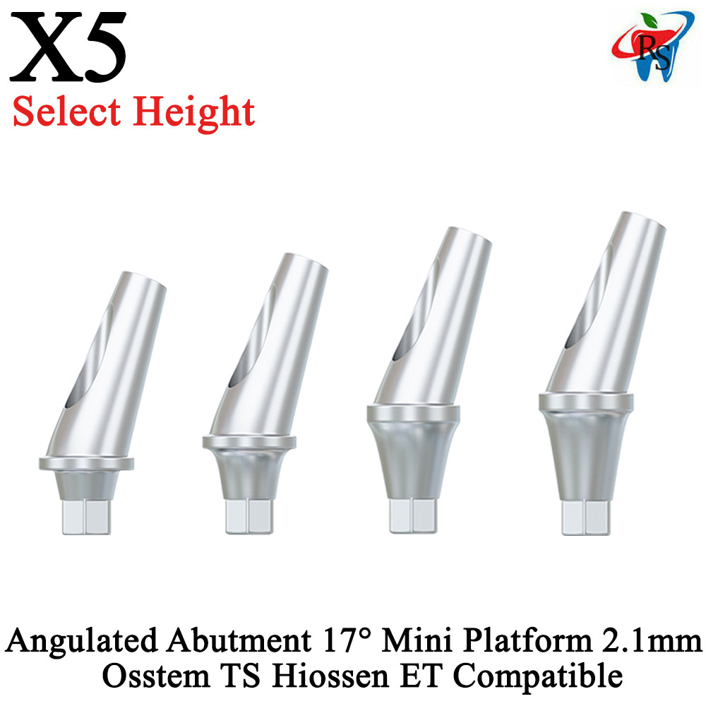5pcs Prosthetic Angled Abutment 17° Mini Platform 2.1mm Oss tem TS Compatible