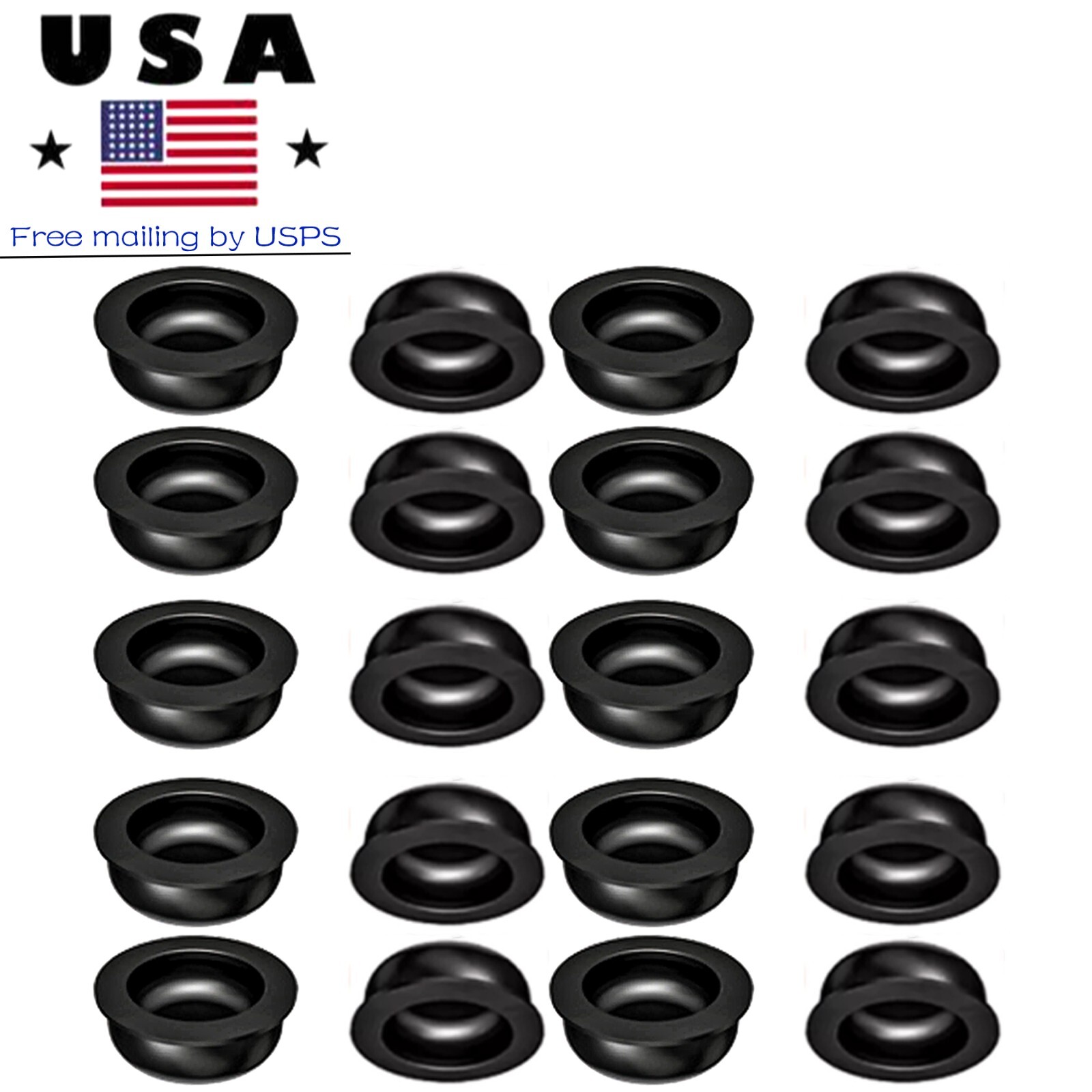 US Dental Locator Black Processing Replacement Male Inserts Caps Overdenture Set