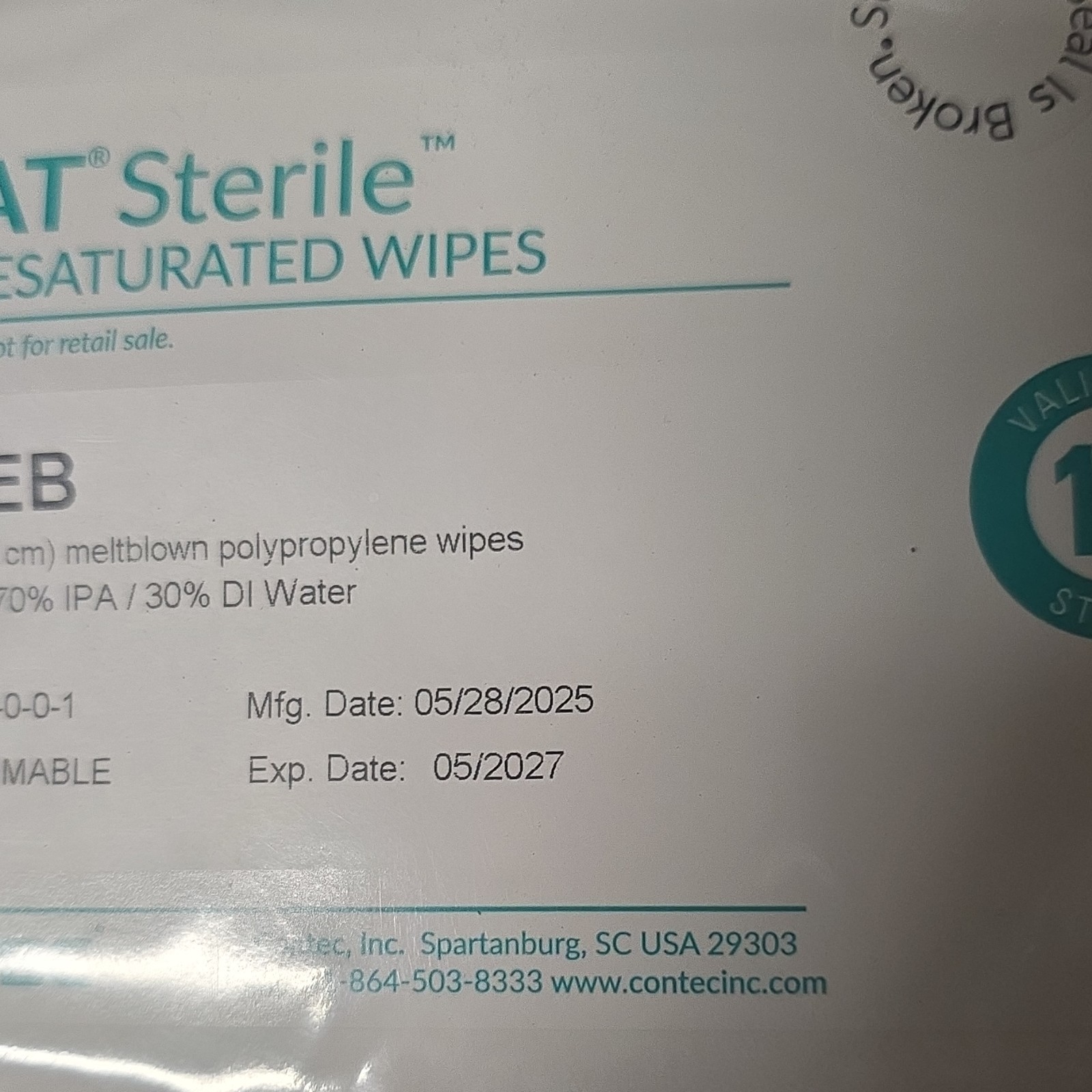 CONTEC PROSAT Sterile Presaturated Wipes PS-911EB Medical Laboratory