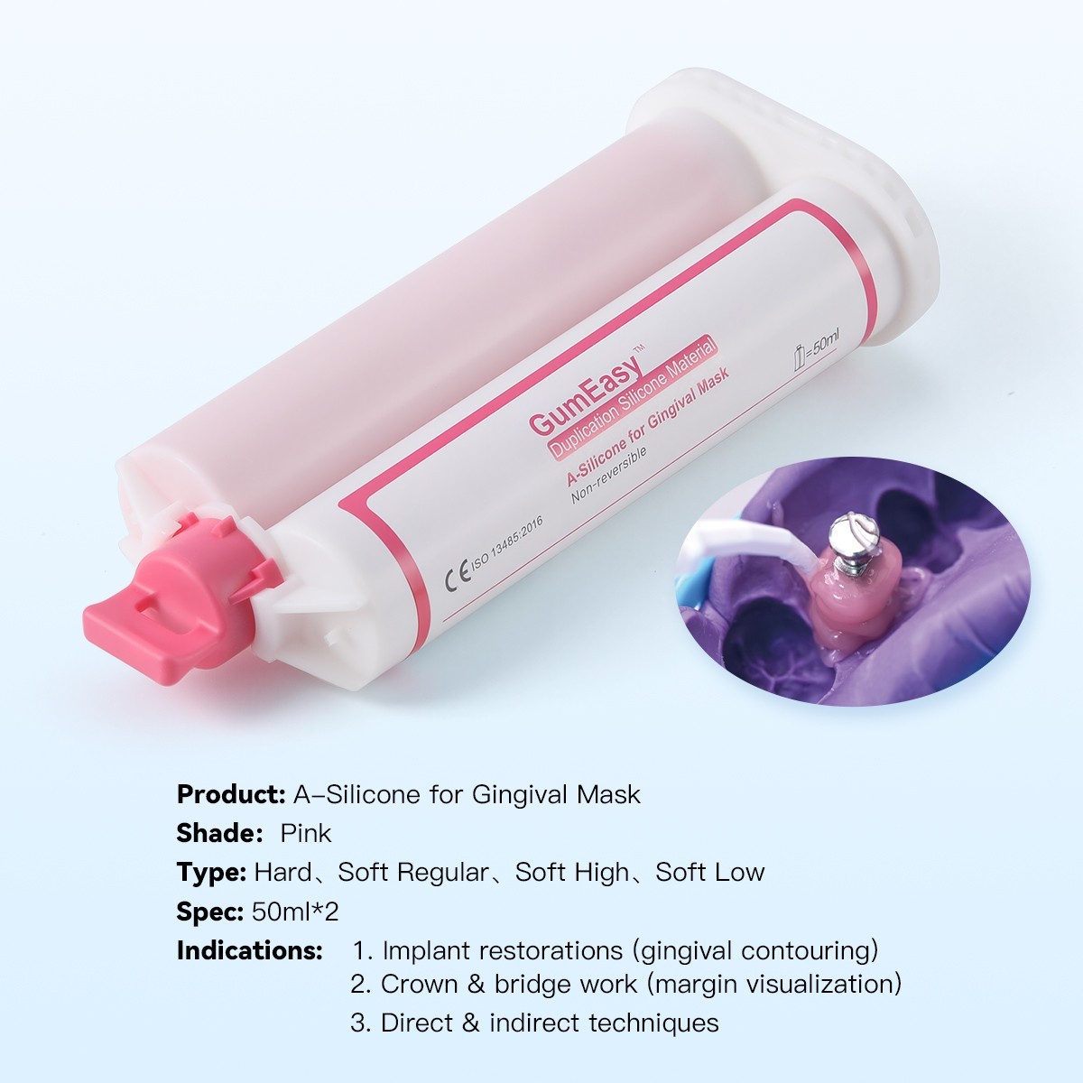 AZDENT Automix Flexible A-Silicone for Gingival Masks Duplication Silicone USA