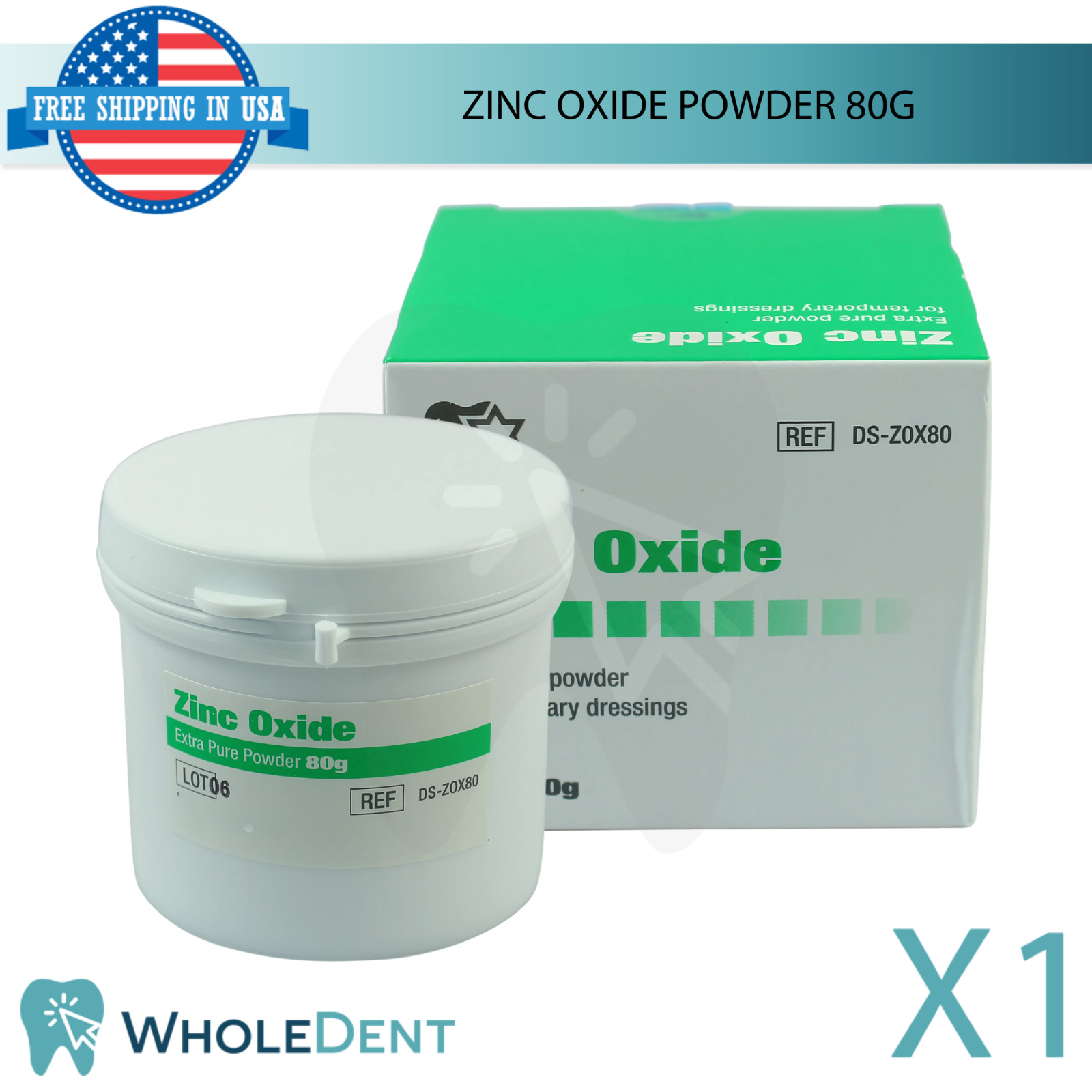 Zinc Powder 80g Temporary Dressing Cement Pulp Capping Dental Restoration