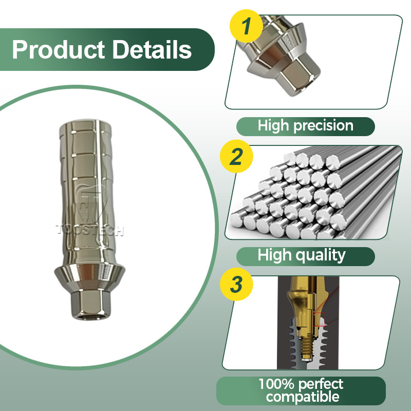 Titanium Temporary Abutment Fits to MIS Seven platform Standard D4.8mm
