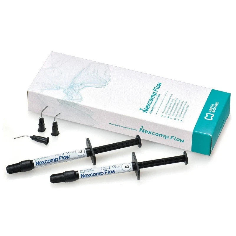 2 x META Dental NEXCOMP FLOW Nano Hybrid Flowable Composite Resin 2gm SyrFREE FS