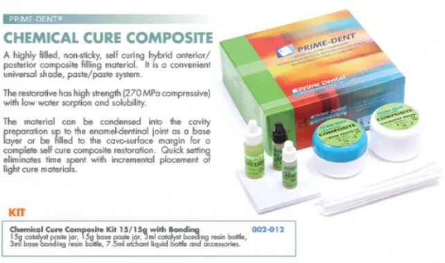 Prime-Dent® Chemical Cure Composite Deluxe Kit 15 Gram & Bond