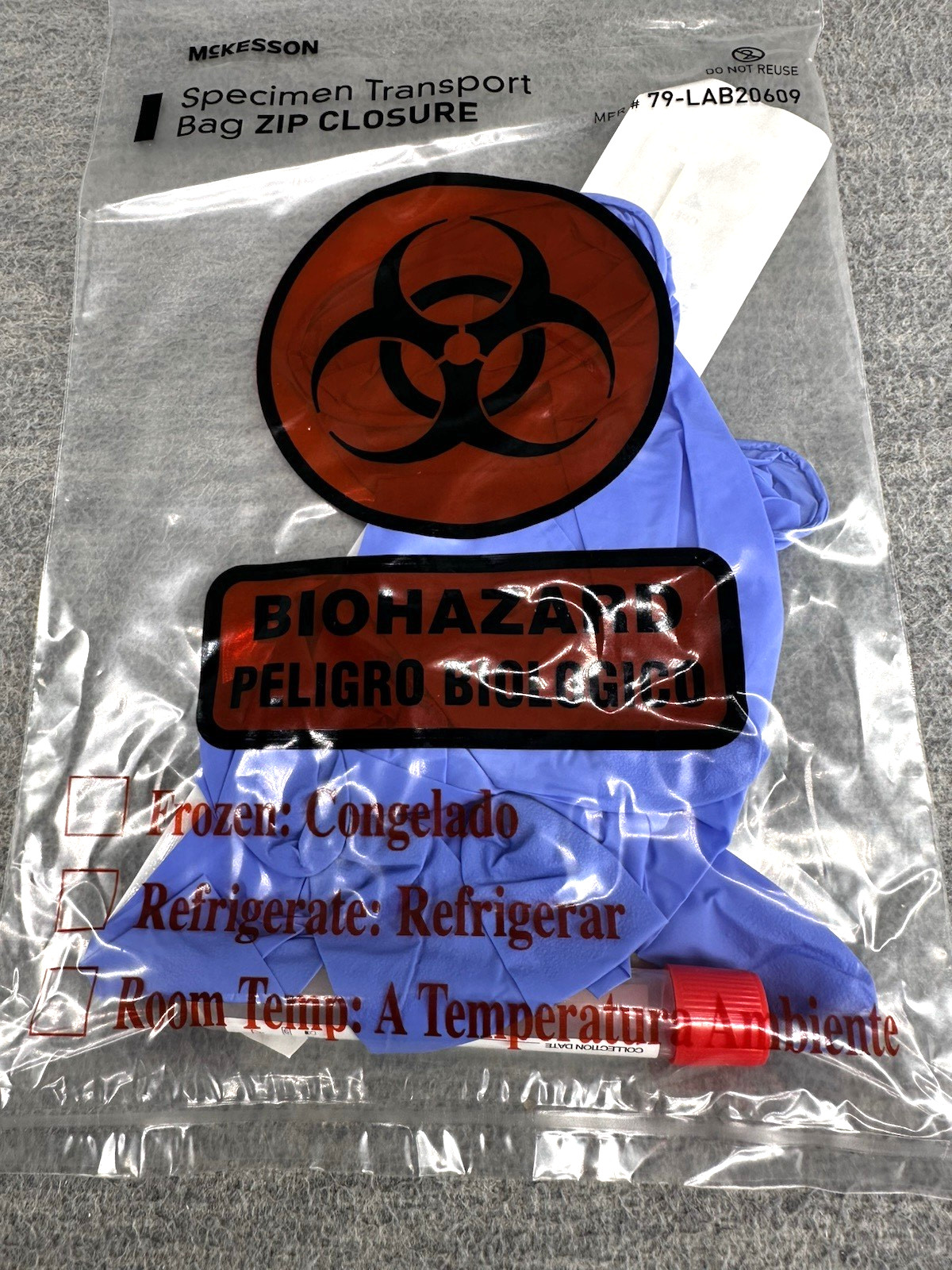 McKESSON – Collection Kits Swab, Gloves and Disposable Tube with Biohazard Bags