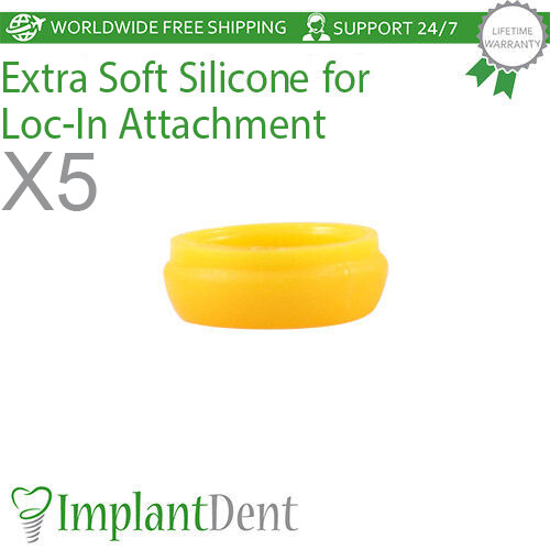 5x Dental Extra Soft Silicone Cap For Loc-In Attachment Dentistry Lab