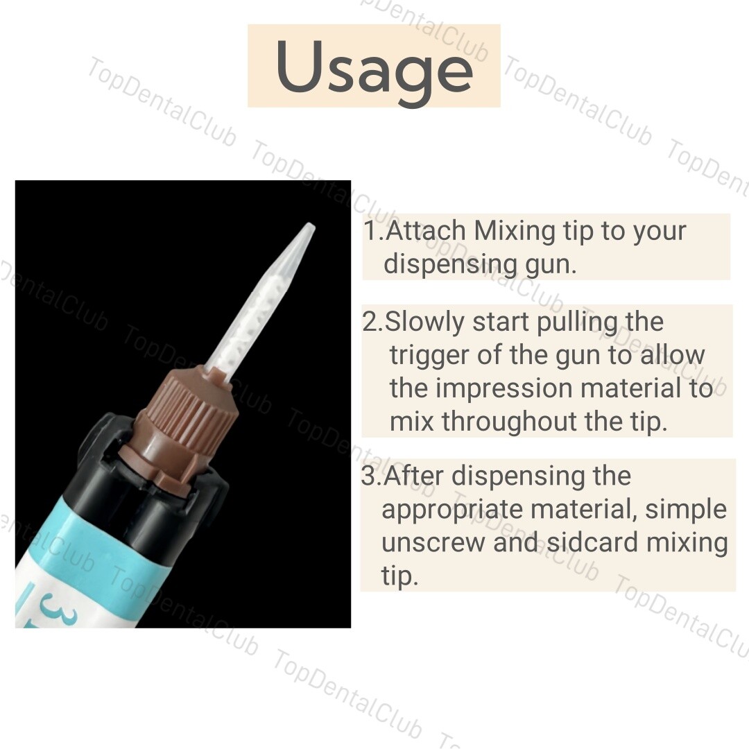 50pcs Dental Mixing Tips Temporary Cement Impression Material Brown Mixed 1:1