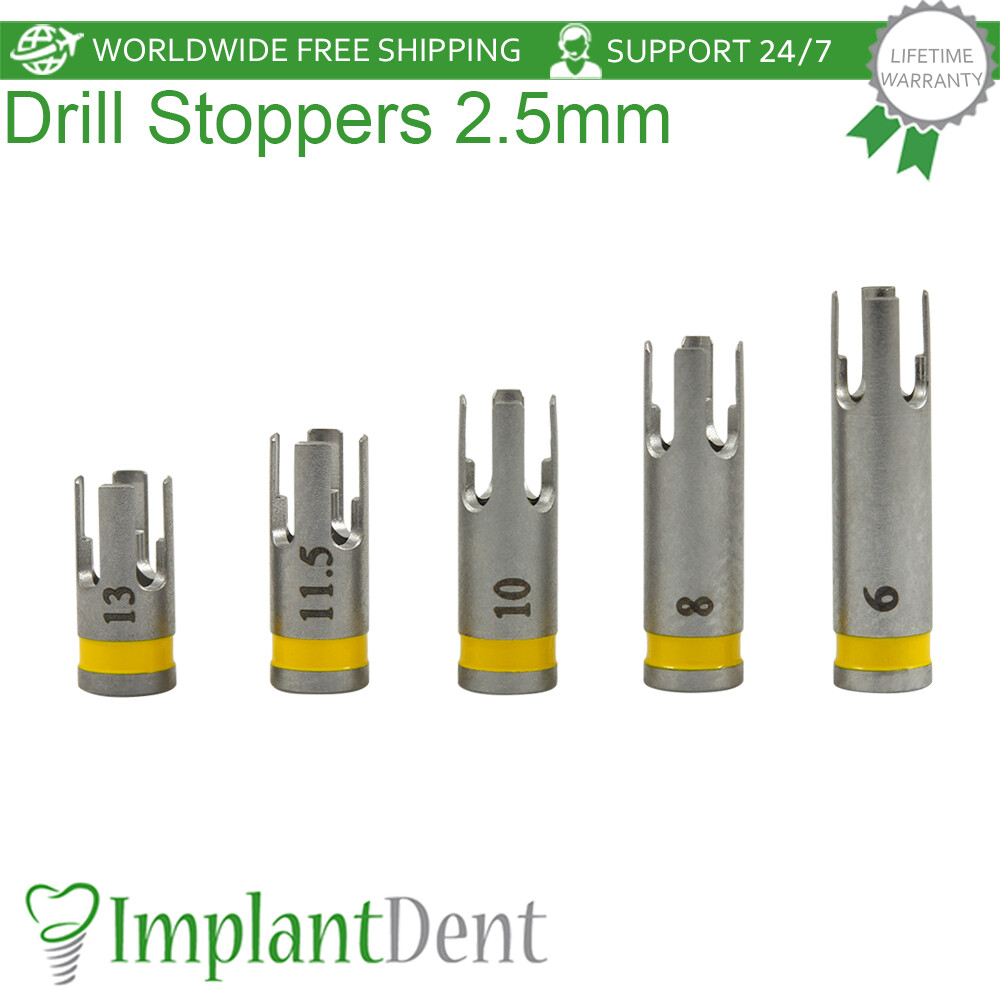 Dental Drill Stopper 2.5mm – Yellow Stainless Steel Dentistry Tool