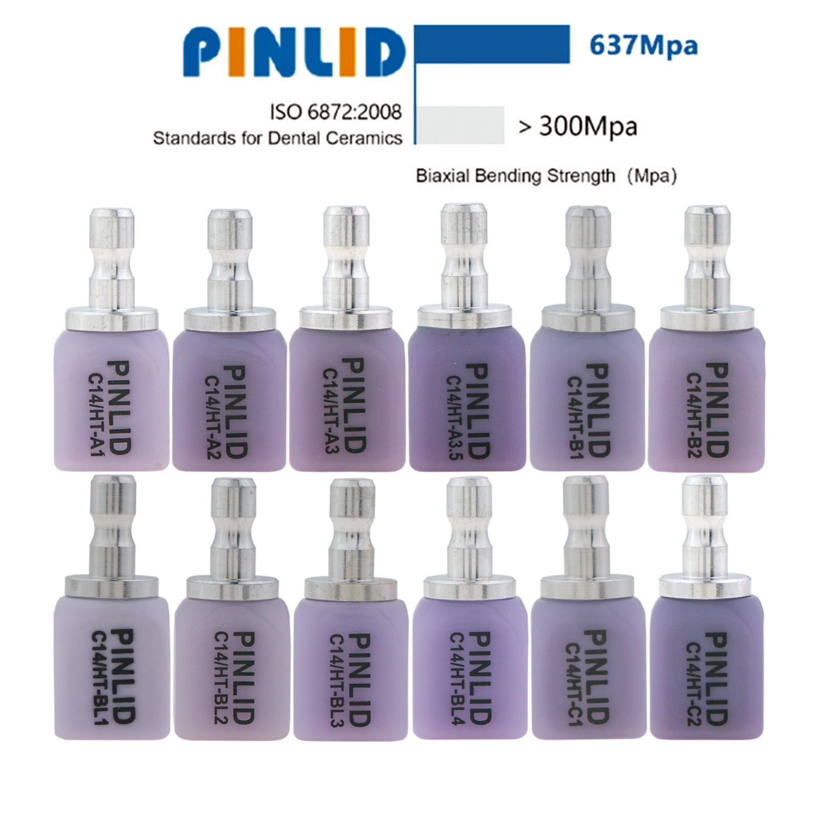 US C14 HT/MT/LT Lithium Disilicate Ceramic Multi Boxes For CEREC Dental Milling