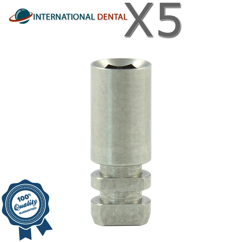 5 Fixture Analog Ø3.75mm Fit BEGO 57819 SS Dental Dentist Lab Laboratory Replica