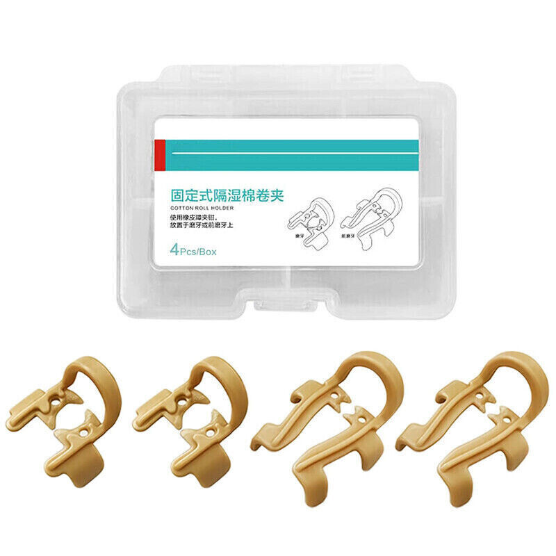 5 Box Dental Stainless Steel Cotton Roll Holder Resin Fixed Moisture Clamp Tool