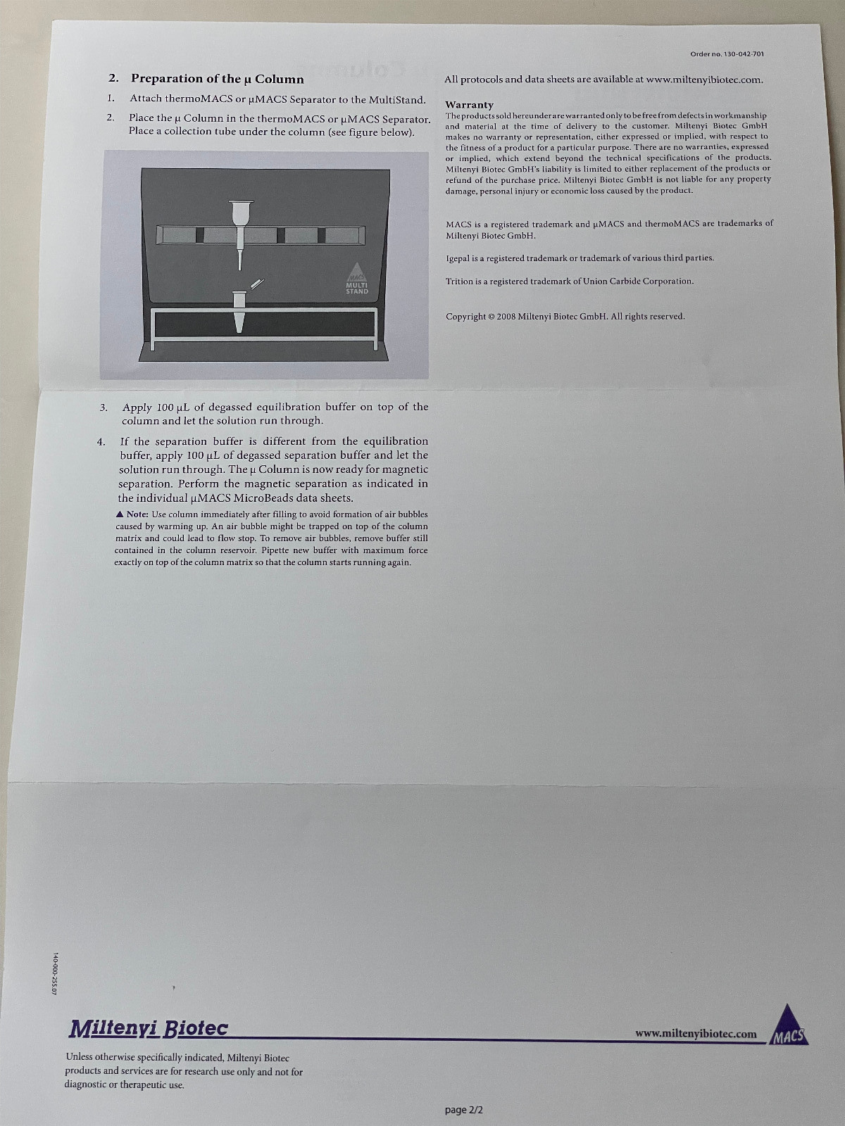 Miltenyi Biotec μMACS mRNA Isolation μColumns (18) + LysateClear Columns (8)
