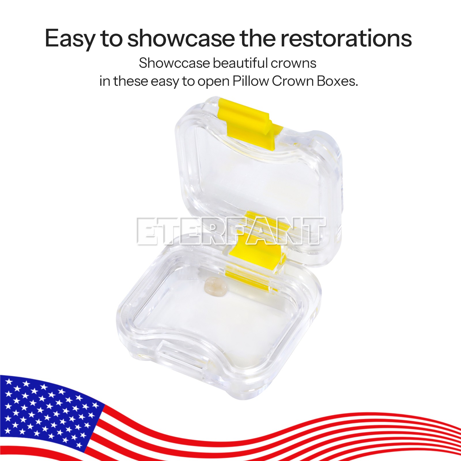 ETERFANT 100/500pcs Dental Crown and Bridge Pillow Box with Storage Display Box