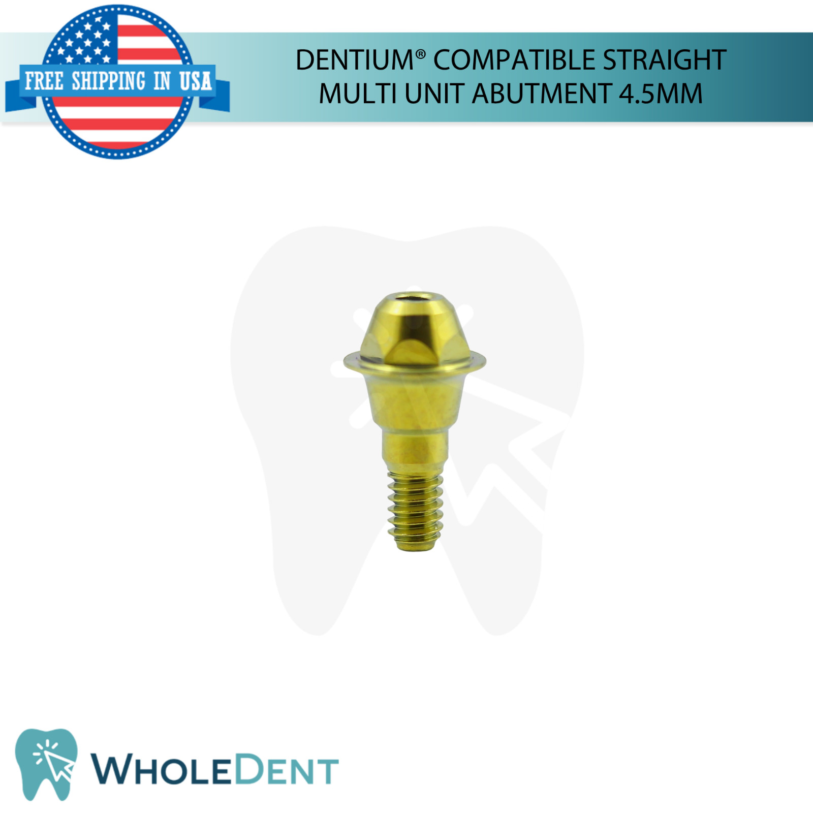 Dental Straight Multi Unit Prosthetic Ø4.5mm Compatible D3ntium® Int Hex
