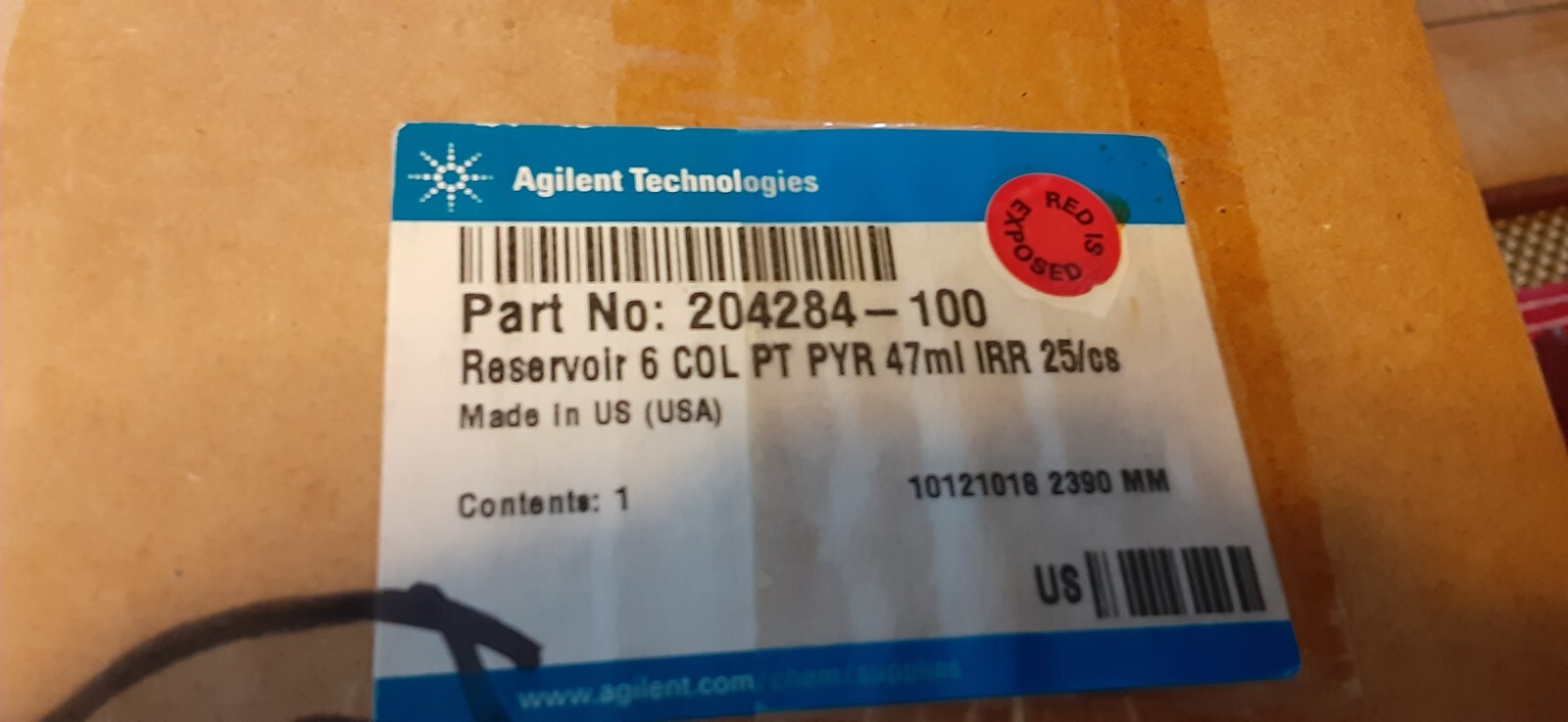 Agilent Technologies Reservoir 6 COL (47ml)(20 ind sealed) 204284-100